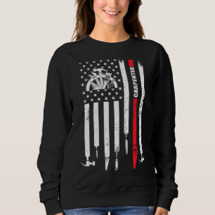 Vintage Carpenter With American Flag Carpenter Sweatshirt