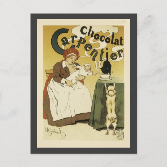 Vintage Carpentier Chocolat Advertisement Postcard (Front)