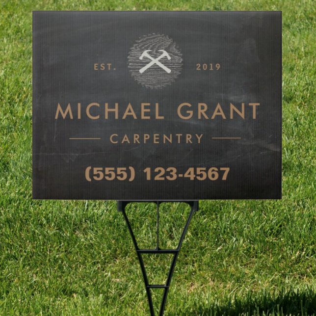 Vintage Carpentry Hammer and Saw Construction Logo Sign (Creator Uploaded)