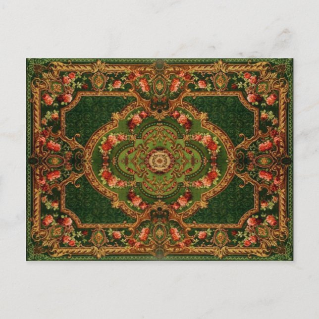 Vintage Carpet Pattern: Axminster 3432 Postcard (Front)