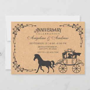 Vintage Carriage royal wedding anniversary Invitation