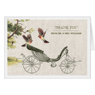 Vintage Carriage Wedding Thank You Card