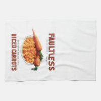 Kitchen Towel, Carrots, Handprinted Kitchen Towel, Carrot Towel