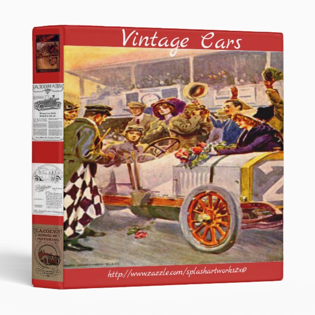 Vintage Cars" 3 Ring Binder (Front/Spine)