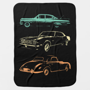 Vintage Cars - 80s & 90s Graphic Retro Baby Blanket