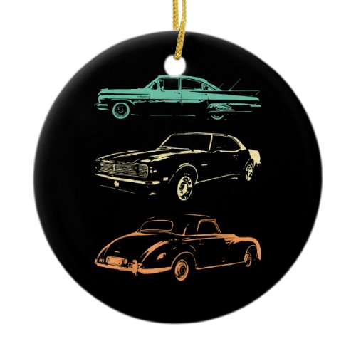 Vintage Cars - 80s &amp; 90s Graphic Retro Ceramic Ornament