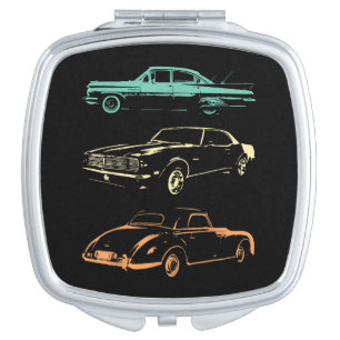 Vintage Cars - 80s & 90s Graphic Retro Compact Mirror