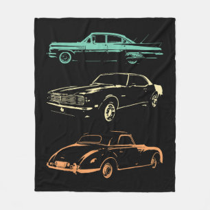 Vintage Cars - 80s & 90s Graphic Retro Fleece Blanket