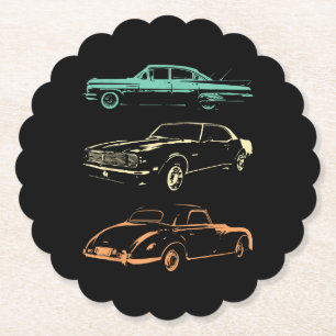 Vintage Cars - 80s & 90s Graphic Retro Paper Coaster