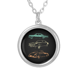 Vintage Cars - 80s & 90s Graphic Retro Silver Plated Necklace