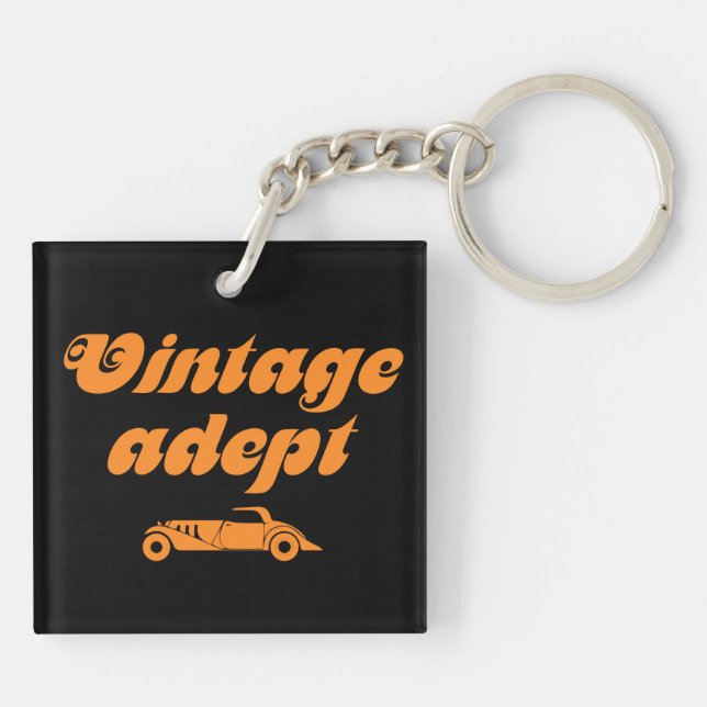 Vintage cars adept keychain (Back)