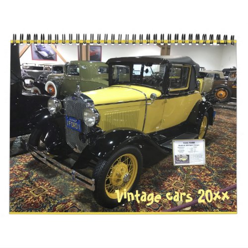 Vintage cars calendar