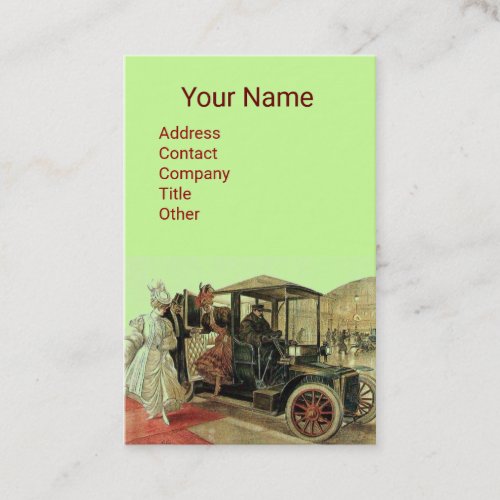 VINTAGE CARS CLASSIC AUTO RESTORATION  Red Green Business Card
