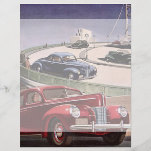 Vintage Cars, Classic Sedans Road Trip on Freeway