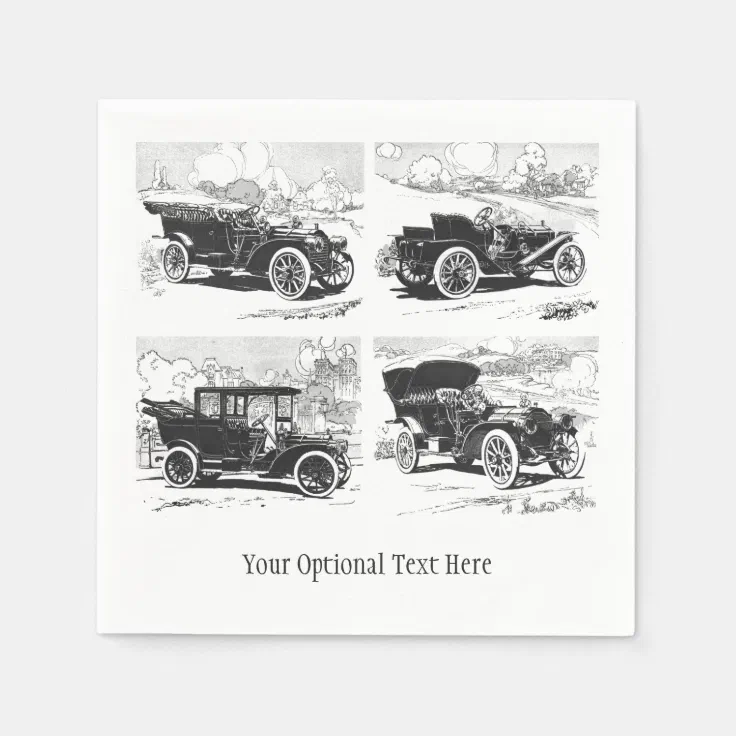 Vintage cars custom paper napkins | Zazzle