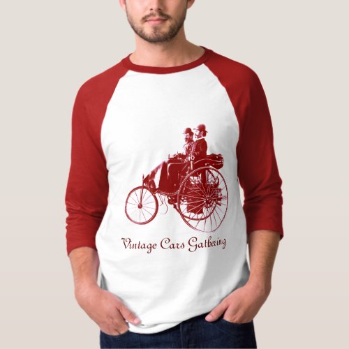 Vintage Cars Gathering  brown and white T_Shirt