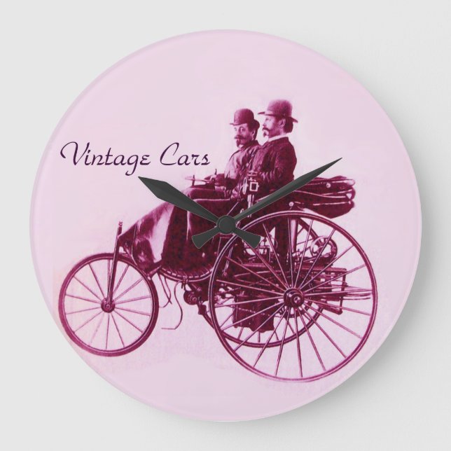 Vintage Cars Gathering Large Clock (Front)