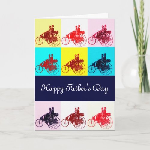 Vintage Cars Gathering Pop Art Fathers Day Card