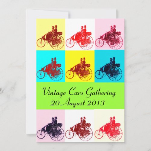 ViNTAGE CARS GATHERING POP ART Invitation