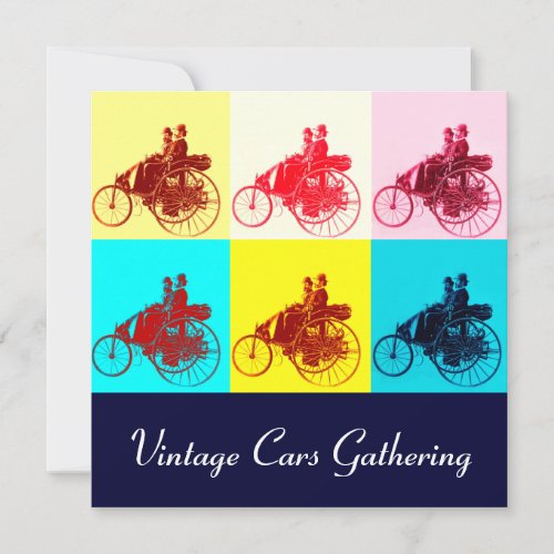 ViNTAGE CARS GATHERING POP ART Invitation