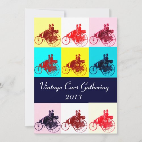 ViNTAGE CARS GATHERING POP ART Invitation