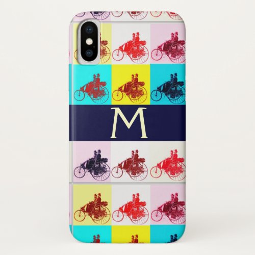 VINTAGE CARS GATHERING POP ART MONOGRAM iPhone XS CASE