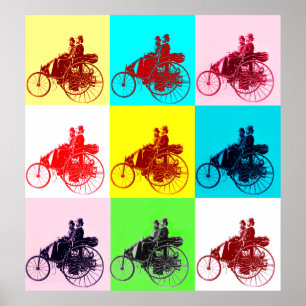 ViNTAGE CARS GATHERING POP ART Poster