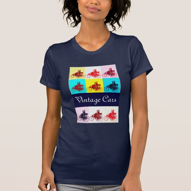 Vintage Cars Gathering Pop Art T-Shirt (Front)