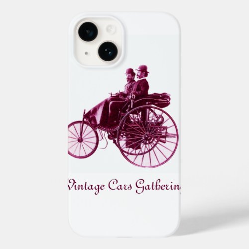 Vintage Cars Gathering  purple  pink violet white Case_Mate iPhone 14 Case