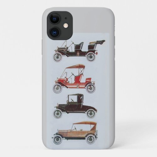 Vintage Cars Gathering Red Black Grey Classic Car iPhone 11 Case