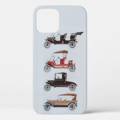 Vintage Cars Gathering Red Black Grey Classic Car iPhone 12 Case