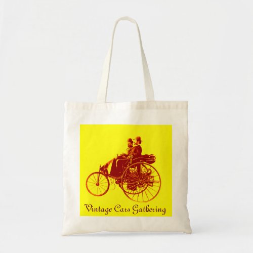 ViNTAGE CARS GATHERING  yellow brown Tote Bag