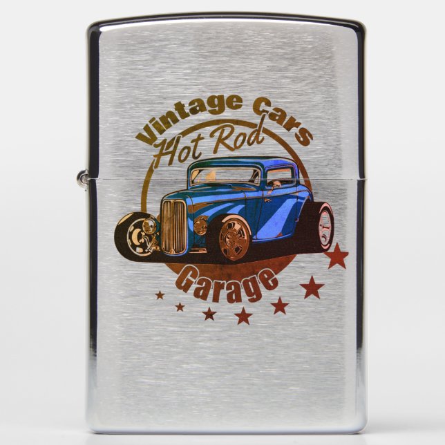 Vintage cars, Hot Rod! Zippo Lighter (Front)