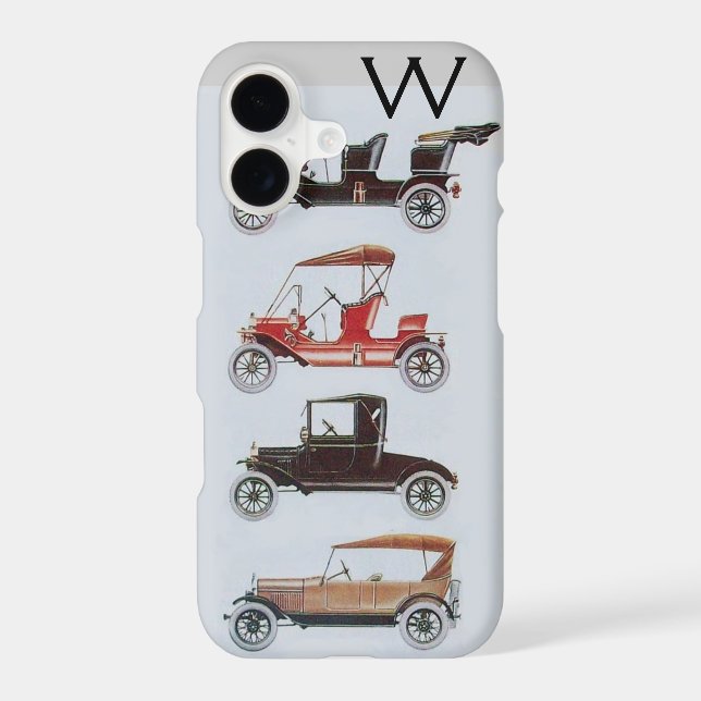 VINTAGE CARS  MONOGRAM Case-Mate iPhone CASE (Back)