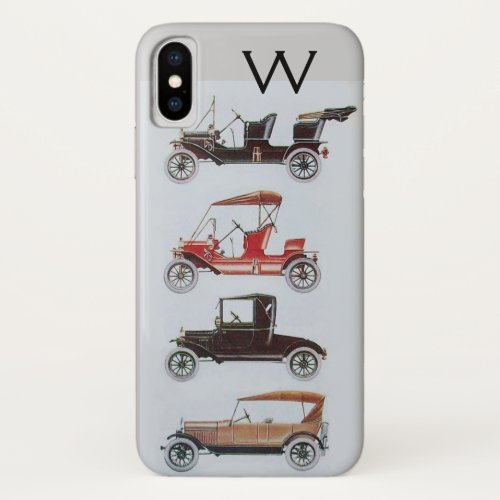 VINTAGE CARS  MONOGRAM iPhone XS CASE