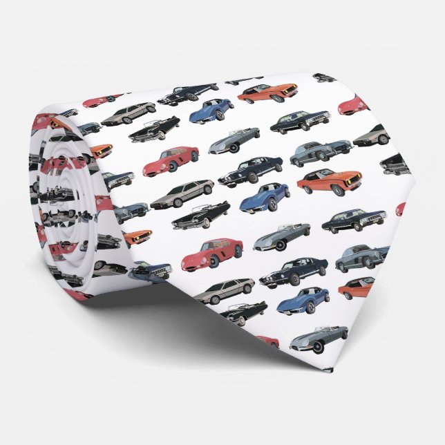 Vintage Cars Neck Tie (Rolled)
