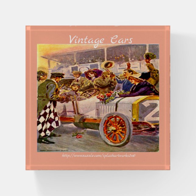 Vintage Cars" Paperweight (Front)