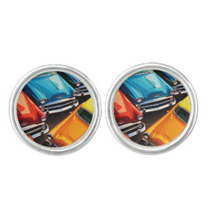 Vintage Cars Pattern Cufflinks