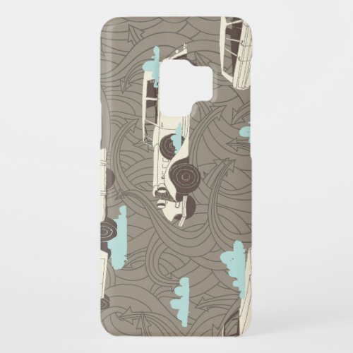 Vintage Cars Sky  Clouds Pattern Case_Mate Samsung Galaxy S9 Case