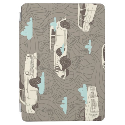 Vintage Cars Sky  Clouds Pattern iPad Air Cover