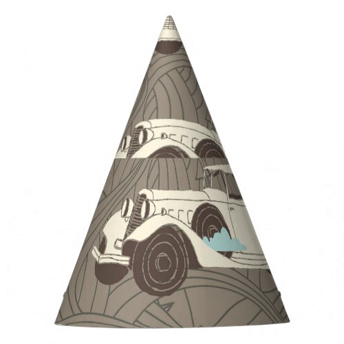 Vintage Cars Sky  Clouds Pattern Party Hat