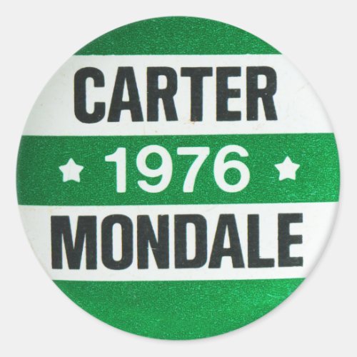 Vintage Carter Mondale for President 1976 Classic Round Sticker