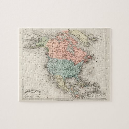 Vintage Cartographic Map of North America 1878 Jigsaw Puzzle