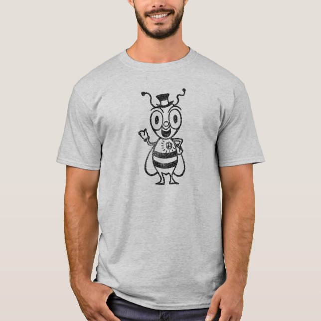 Vintage Cartoon Bee Distressed T-Shirt (Front)