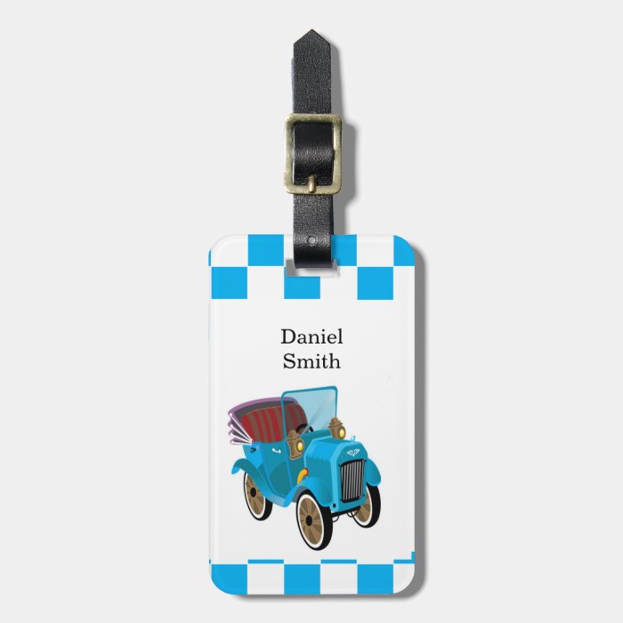 Vintage Cartoon Car Customizable School Tag Tags For Luggage