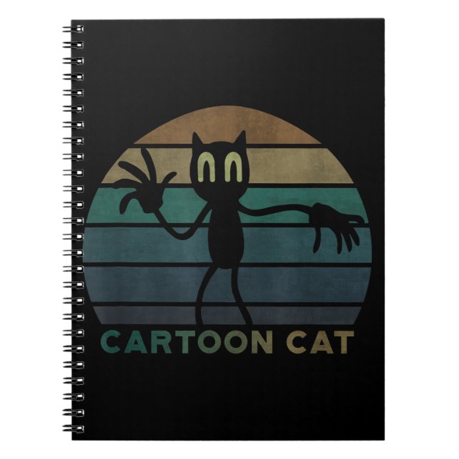 Vintage Cartoon Cat Creepypasta | Cool Cat Lover Notebook (Front)
