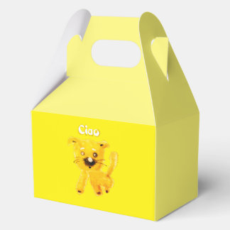 Vintage Cartoon Kids – Cheerful Yellow Puppy Favor Boxes