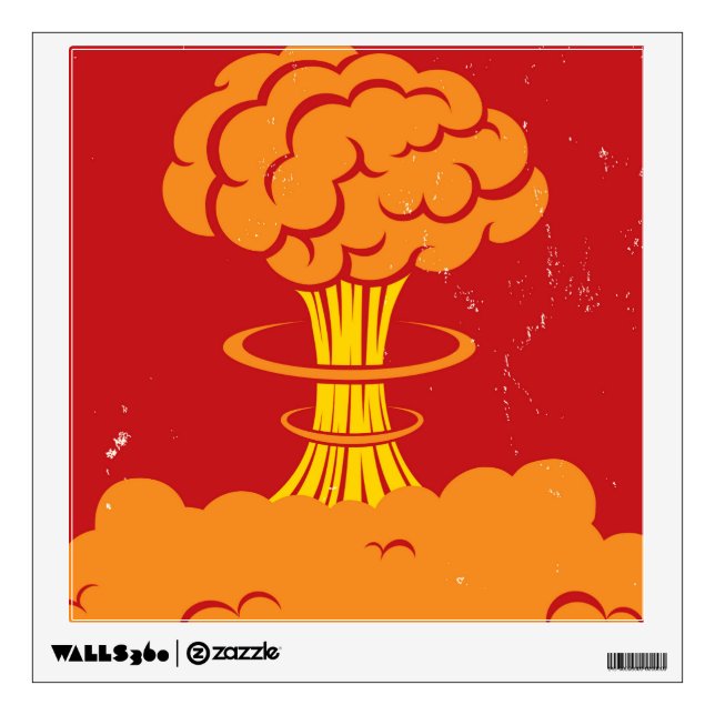 Vintage Cartoon Mushroom Cloud Wall Decal (Front)