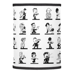 Vintage cartoon retro black and white comics lamp shade