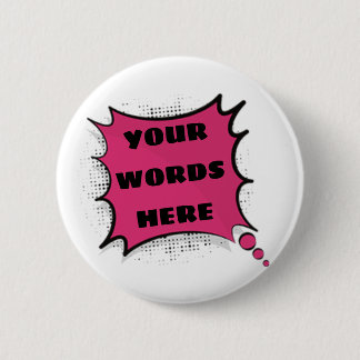 Vintage Cartoon Superhero Fight Bubble CUSTOMIZE I Button